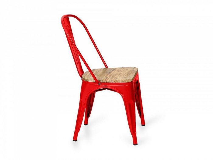 Стул Tolix wood красно-коричневого цвета - лучшие Обеденные стулья в INMYROOM