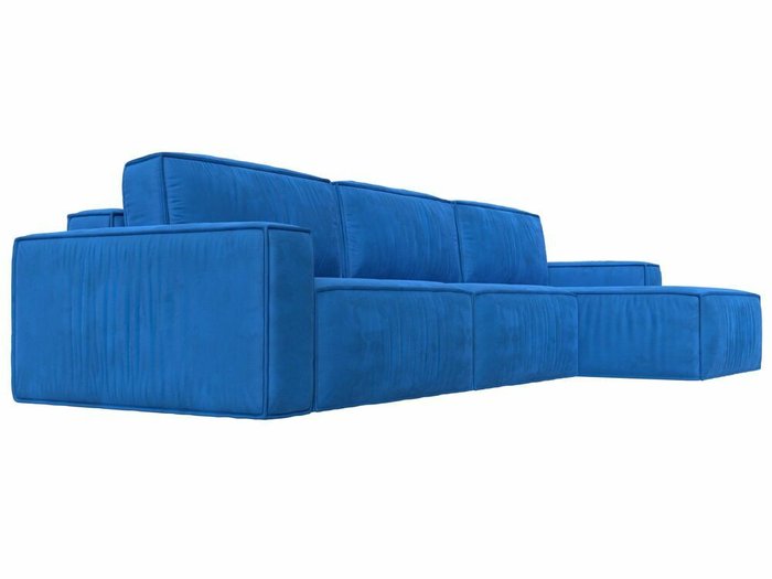 Угловой диван-кровать Прага Классик лонг синего цвета правый угол - лучшие Угловые диваны в INMYROOM