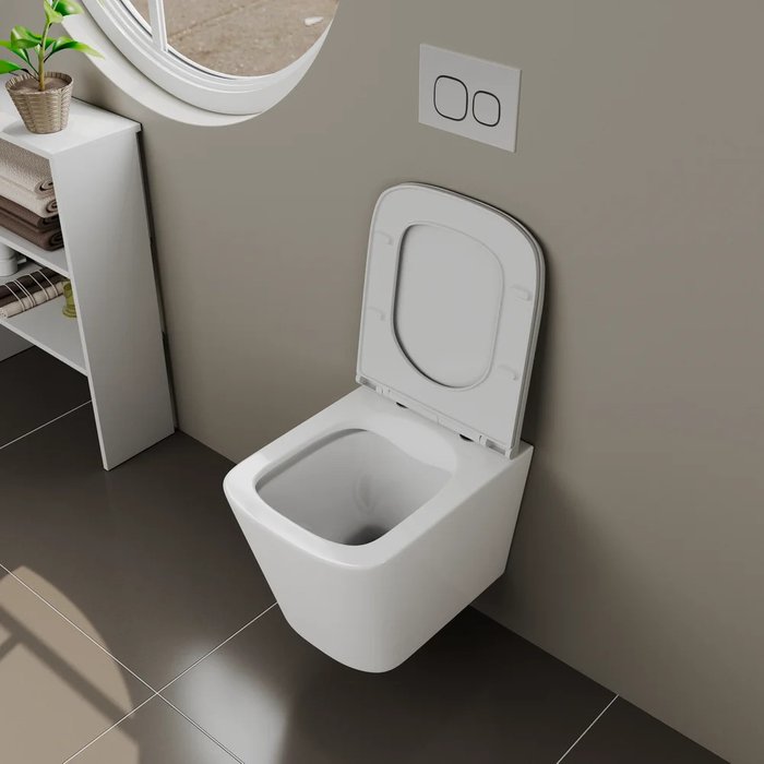 Унитаз подвесной Damp;K Berlin белый, безободковый, с микролифтом - лучшие Чаши унитазов в INMYROOM