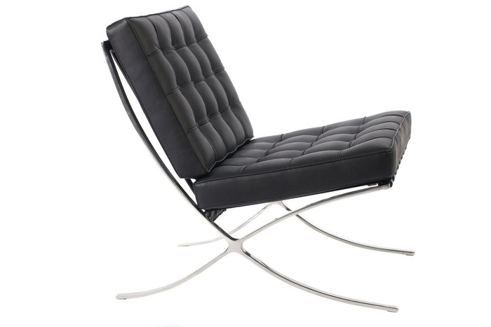 Кресло Barcelona Chair Черная Экокожа - купить Интерьерные кресла по цене 52500.0