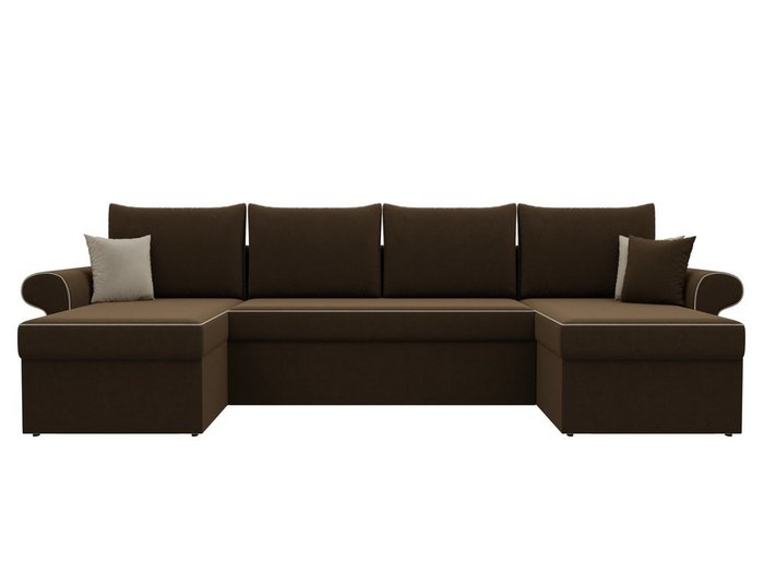 Угловой диван-кровать Милфорд темно-коричневого цвета - купить Угловые диваны по цене 73990.0