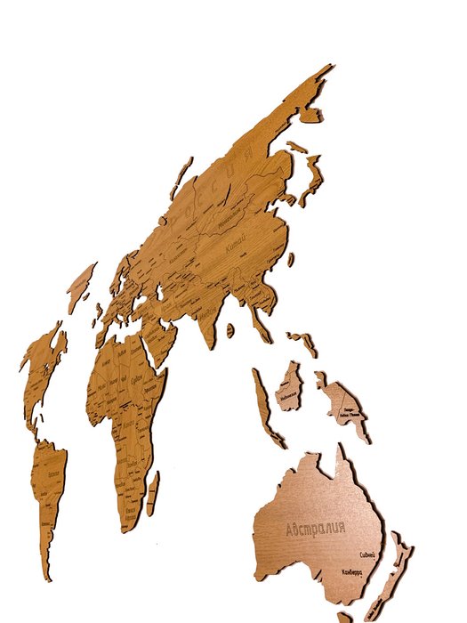 Деревянная карта Countries Rus с гравировкой цвета дуб - купить Декор стен по цене 2690.0