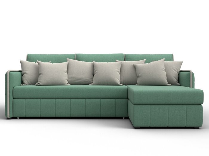 Угловой диван-кровать Лига-078 зеленого цвета правый - купить Угловые диваны по цене 62990 Угловой диван-кровать Лига-078 зеленого цвета правый - купить Угловые диваны по цене 62990