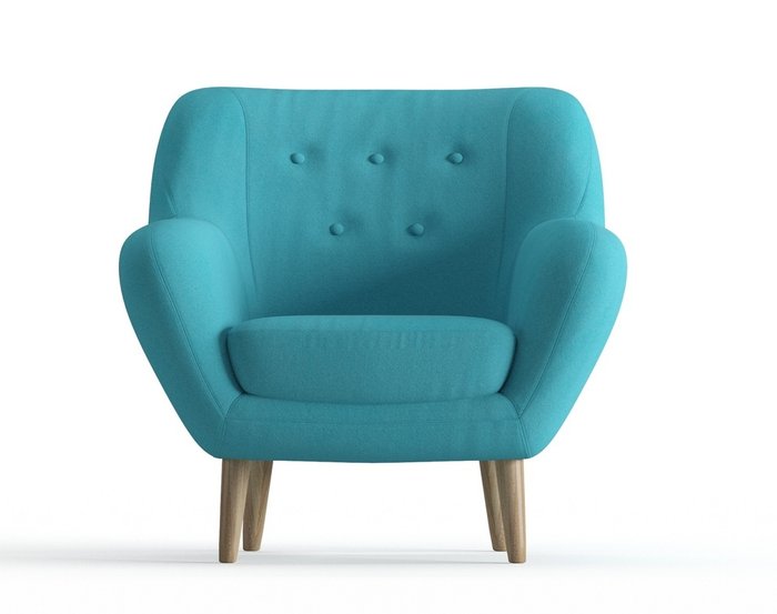Кресло Cloudy в обивке из велюра голубого цвета - купить Интерьерные кресла по цене 15250.0