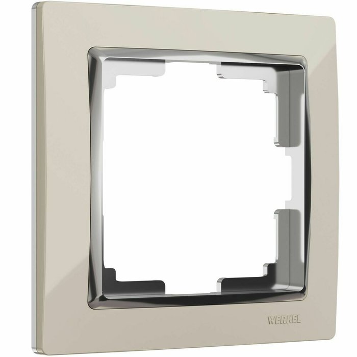 Рамка из пластика на 1 пост Snabb слоновая кость/хром W0011903 Рамка из пластика на 1 пост Snabb слоновая кость/хром W0011903
