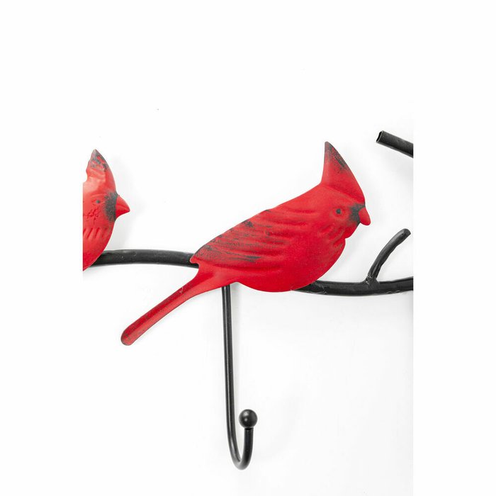 Вешалка Parrots красно-черного цвета - лучшие Настенные вешалки в INMYROOM