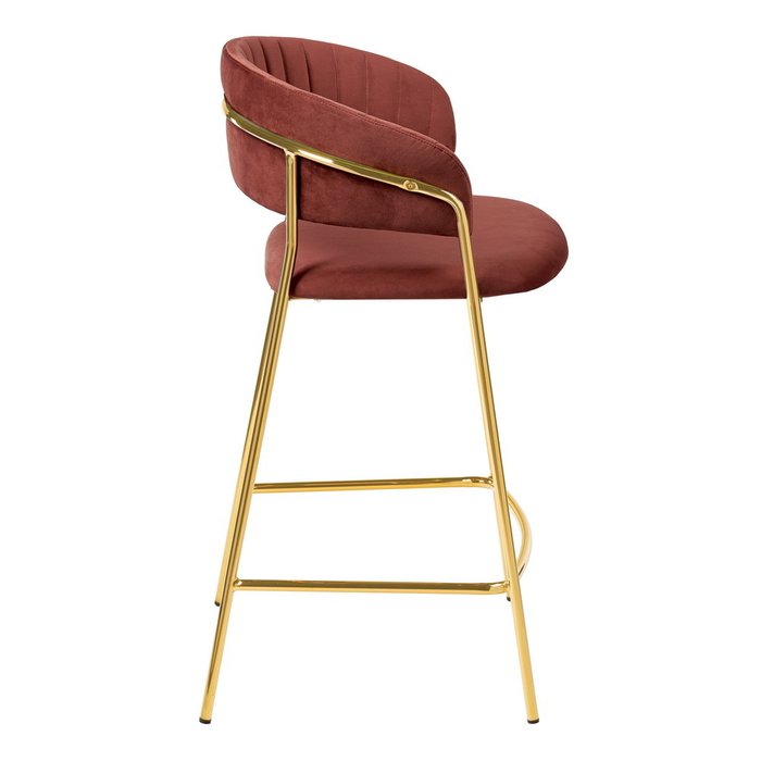 Полубарный стул Turin терракотового цвета с золотыми ножками - лучшие Барные стулья в INMYROOM