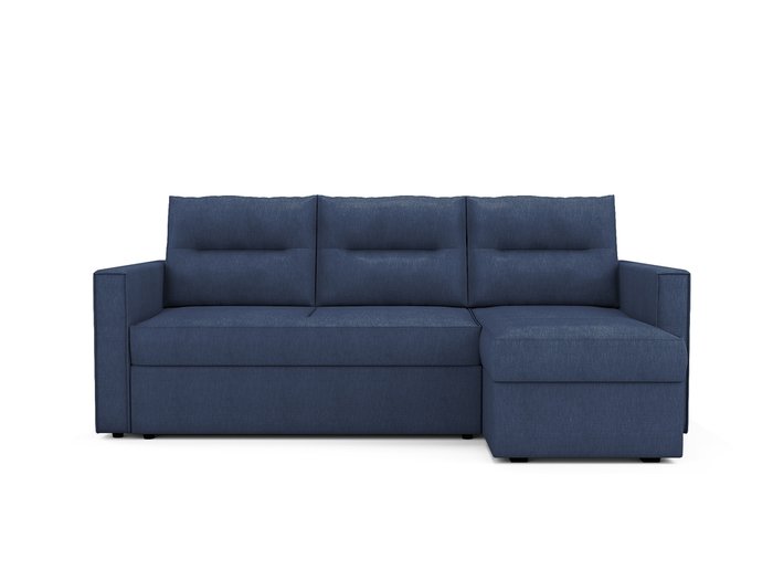 Угловой раскладной диван Macao правый синего цвета
