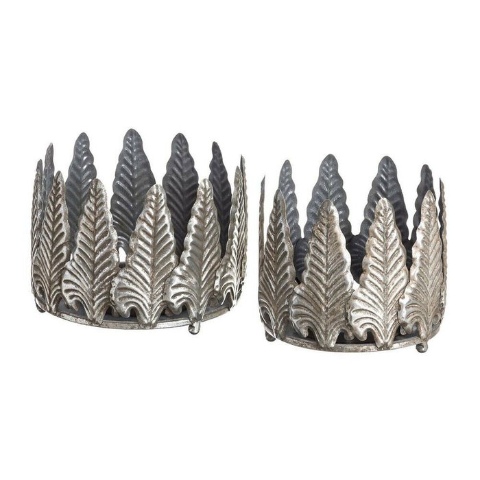 Подсвечник Серебристый Железо 20,5 x 20,5 x 16 cm (2 штук)