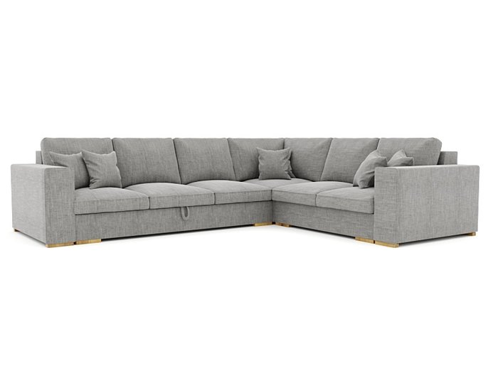 Угловой диван-кровать Нарвик серого цвета - лучшие Угловые диваны в INMYROOM