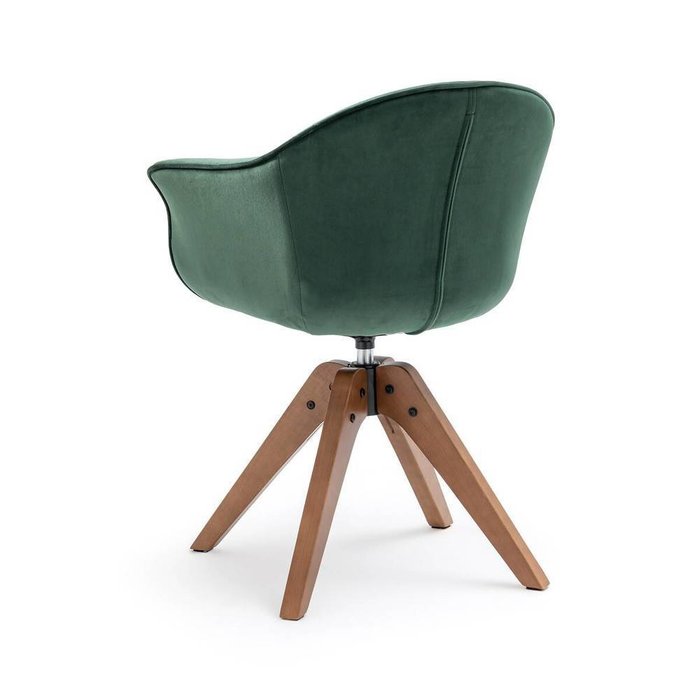 Кресло офисное вращающееся из велюра Dalqui темно-зеленого цвета - лучшие Офисные кресла в INMYROOM