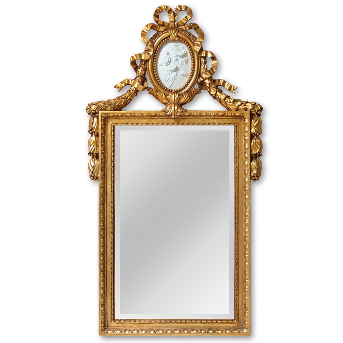 Настенное зеркало Патрис Антик Голд в золотистой раме