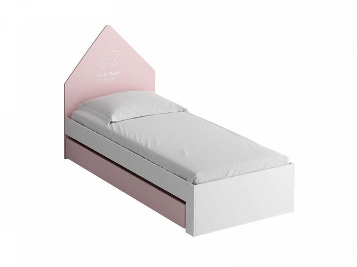 Кровать Campi light бело-розового цвета 90х200 - купить Одноярусные кроватки по цене 17300.0