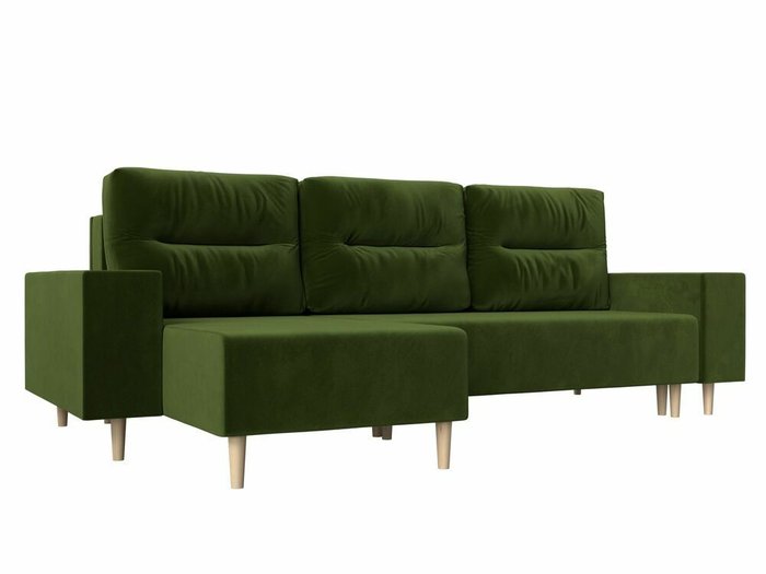 Угловой диван-кровать Шанхай зеленого цвета угол левый Угловой диван-кровать Шанхай зеленого цвета угол левый