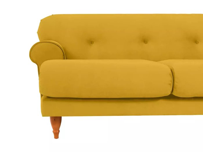 Диван Italia желтого цвета с бежевыми ножками - лучшие Прямые диваны в INMYROOM