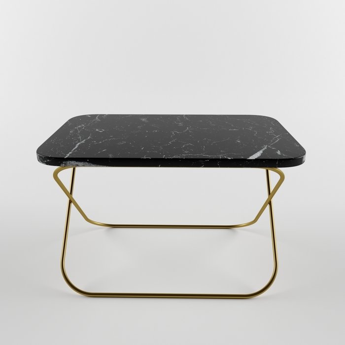 Журнальный столик с  мраморной столешницей KITNOS gold - купить Журнальные столики по цене 25400.0