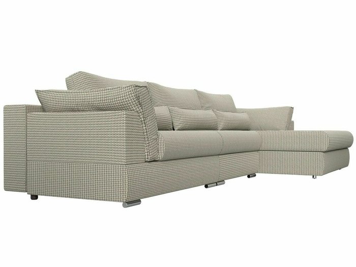 Угловой диван-кровать Пекин Long серо-бежевого цвета угол правый - лучшие Угловые диваны в INMYROOM