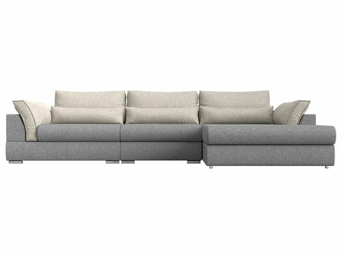 Угловой диван-кровать Пекин Long серо-бежевого цвета угол правый - купить Угловые диваны по цене 111999.0