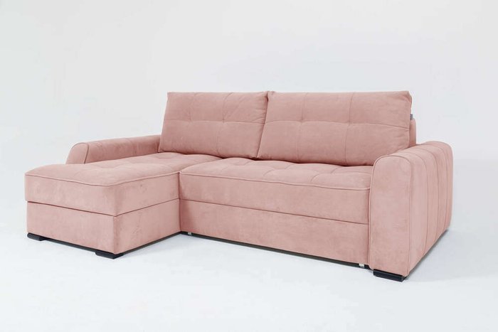 Угловой диван-кровать Soft II розового цвета (левый) - купить Угловые диваны по цене 95380.0