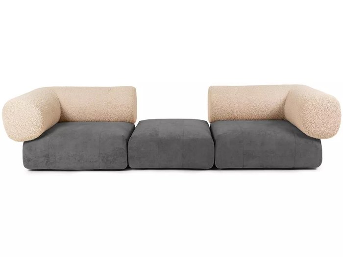 Модульный диван Trevi серо-бежевого цвета - купить Прямые диваны по цене 153430.0
