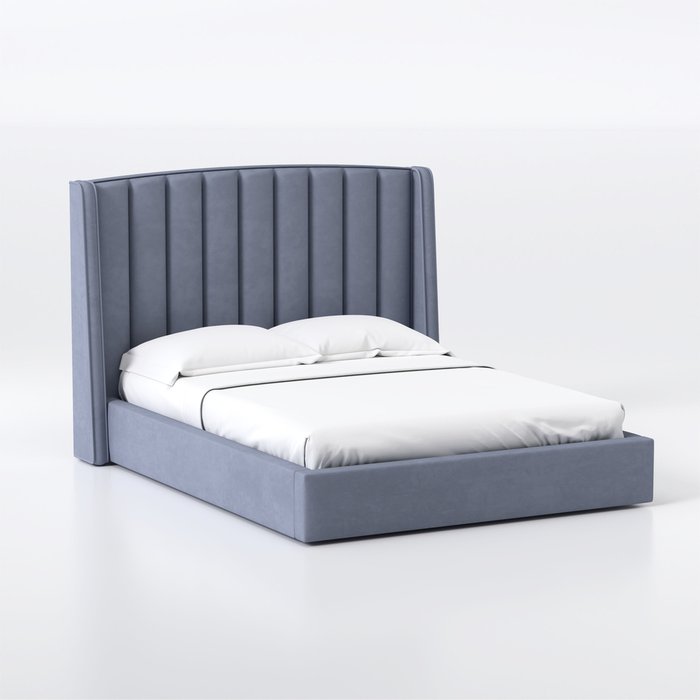 Кровать Lambro 140х200 серого цвета с подъемным механизмом