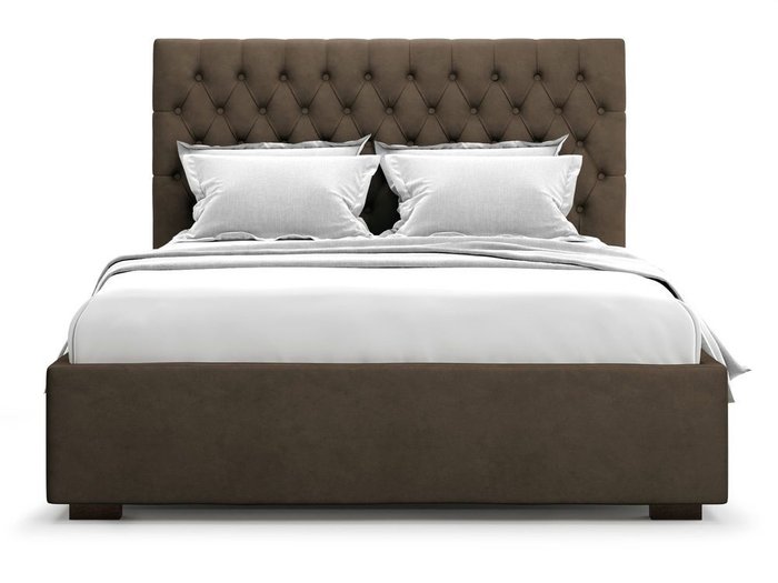 Кровать с подъемным механизмом Nemi 160х200 коричневого цвета