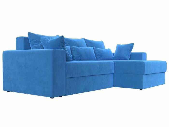 Угловой диван-кровать Майами темно-голубого цвета правый угол - лучшие Угловые диваны в INMYROOM