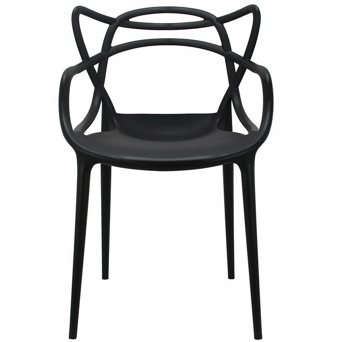 Набор из шести стульев черного цвета с подлокотниками - лучшие Обеденные стулья в INMYROOM