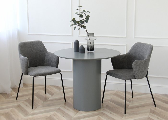 Стол обеденный Type D 90 серого цвета - купить Обеденные столы по цене 59700