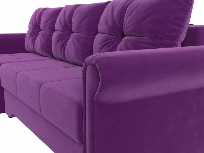 Угловой диван-кровать Леон фиолетового цвета левый угол - лучшие Угловые диваны в INMYROOM