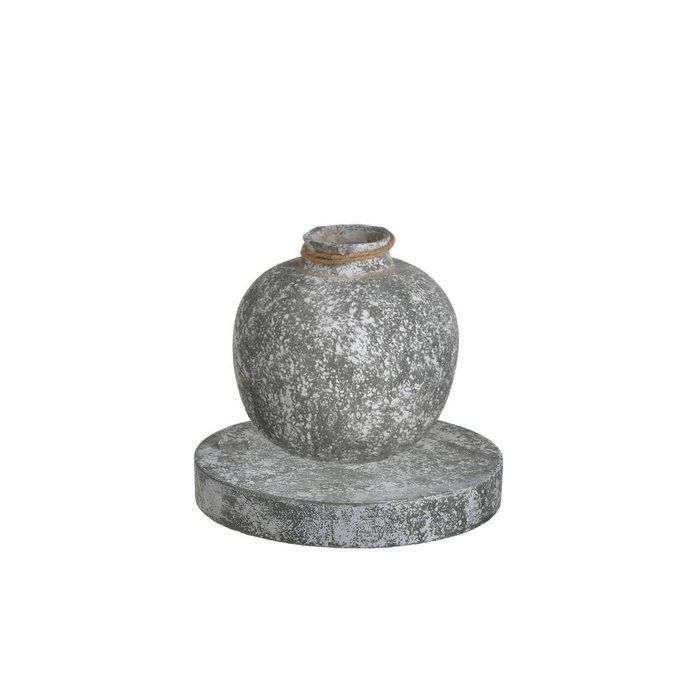 Керамическая ваза серого цвета на подставке 