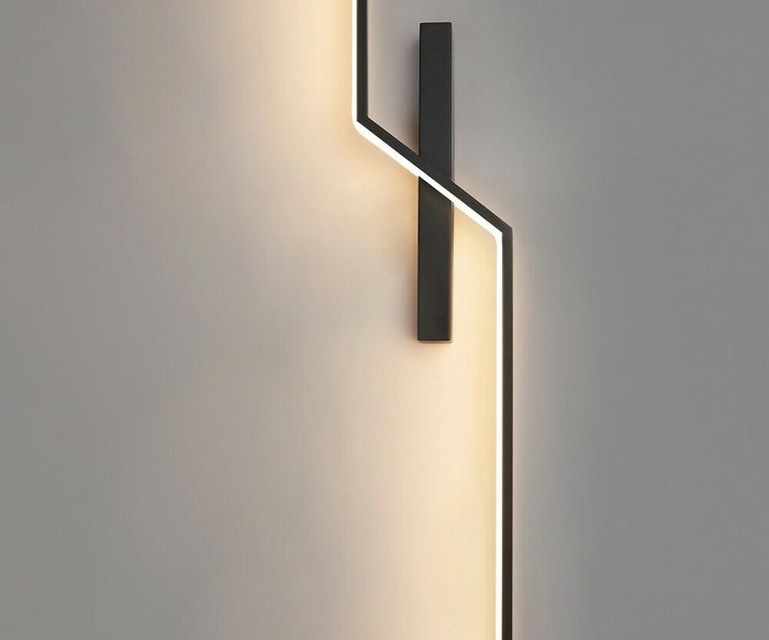 Бра Твист черный (левое) w15*6 h120 Led 20W (3000K) - купить Бра и настенные светильники по цене 10500.0
