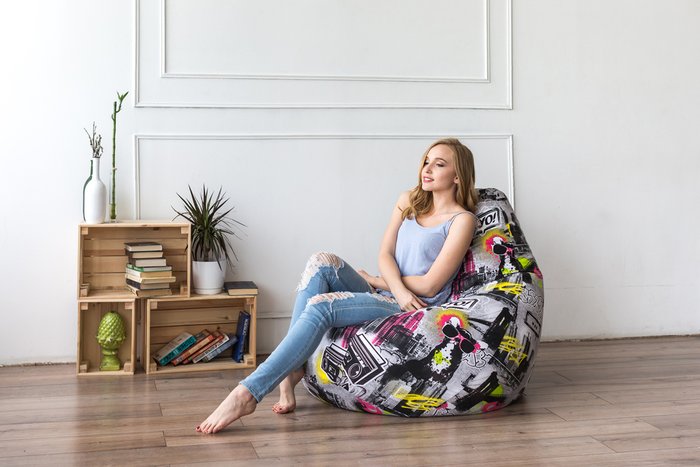 Кресло-мешок Груша XL Urban в обивке из жаккарда - лучшие Бескаркасная мебель в INMYROOM