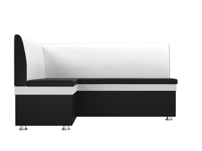 Угловой диван Уют бело-черного цвета (экокожа) левый угол - купить Угловые диваны по цене 26999.0