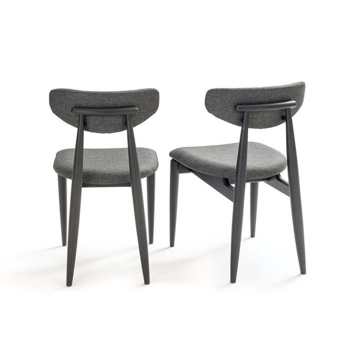 Комплект из двух винтажных стульев из ясеня Nochy темно-серого цвета - купить Обеденные стулья по цене 52389.0