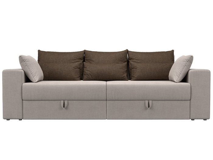 Прямой диван-кровать Мэдисон бежево-коричневого цвета - купить Прямые диваны по цене 37990.0