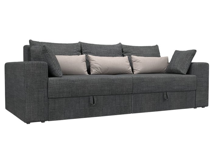 Прямой диван-кровать Мэдисон серо-бежевого цвета