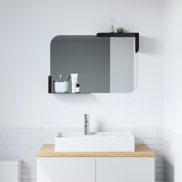 Настенное зеркало Alcove 52x77 черного цвета - лучшие Настенные зеркала в INMYROOM Настенное зеркало Alcove 52x77 черного цвета - лучшие Настенные зеркала в INMYROOM