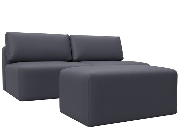 Модульный дивaн-кровать Лига-060 темно-серого цвета (экокожа) Модульный дивaн-кровать Лига-060 темно-серого цвета (экокожа)