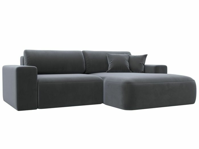 Угловой диван-кровать Лига 036 Классик темно-серого цвета правый угол