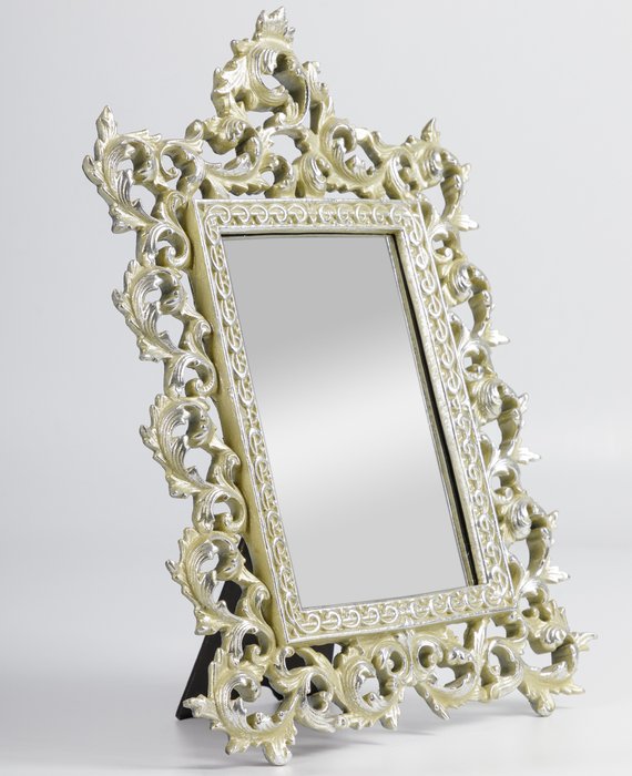 Зеркало настольное серебристого цвета - купить Настольные зеркала по цене 4258.0