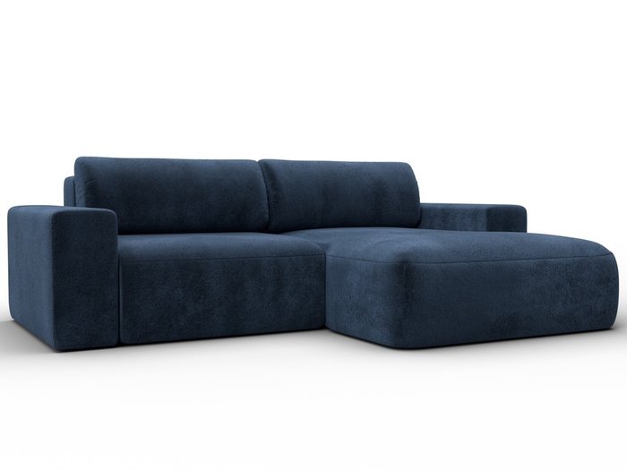 Угловой диван-кровать Лига-036 Классик темно-синего цвета правый Угловой диван-кровать Лига-036 Классик темно-синего цвета правый