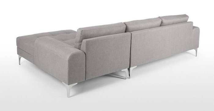  Раскладной диван Vittorio угловой левосторонний светло-серого цвета - лучшие Угловые диваны в INMYROOM