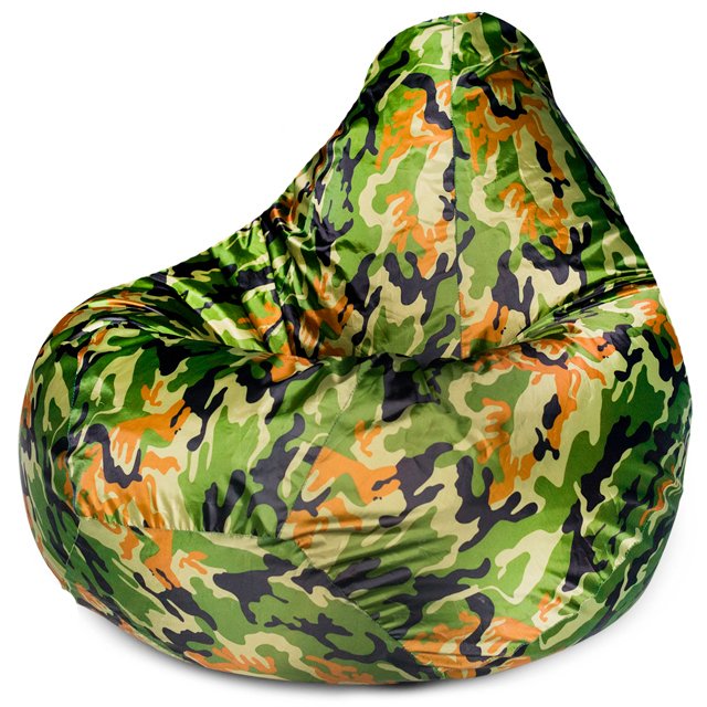 Кресло-мешок Груша 3XL Камуфляж в обивке оксфорд зеленого цвета 
