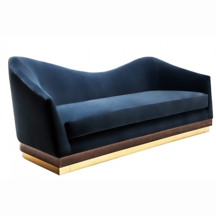 Диван Hughes Sofa синего цвета  - купить Прямые диваны по цене 140000.0