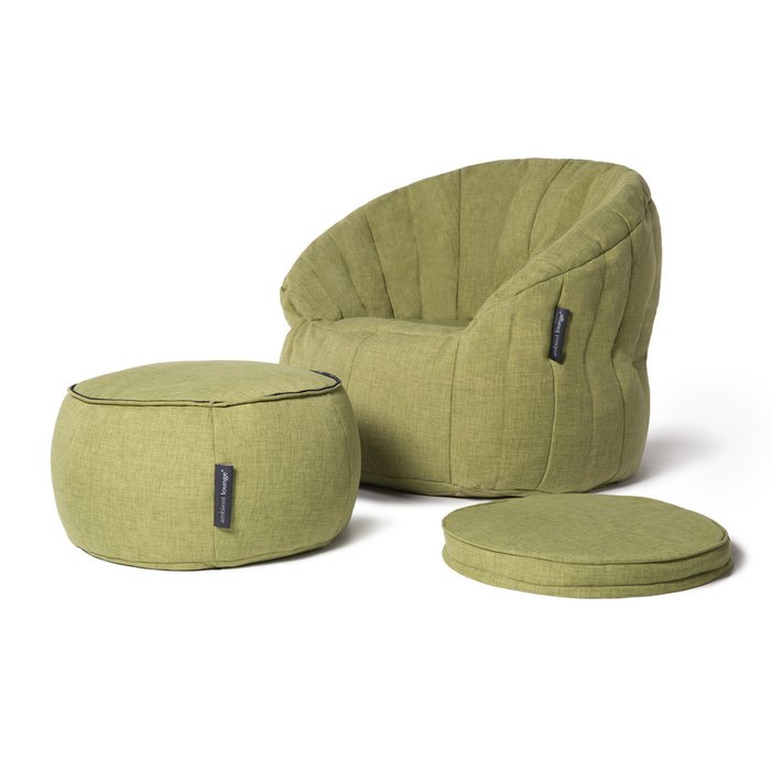 Бескаркасный пуф Ambient Lounge Wing Ottoman™ - Lime Citrus (лайм, зеленый цвет) - купить Бескаркасная мебель по цене 9990.0