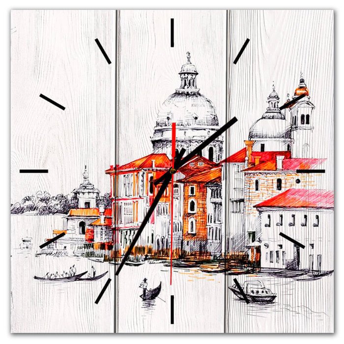 Настенные часы Венеция из массива сосны 30х30