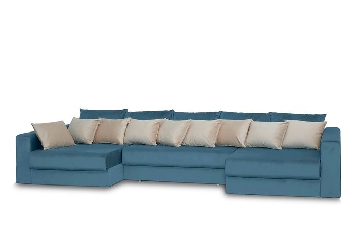Угловой диван-кровать Модена синего цвета