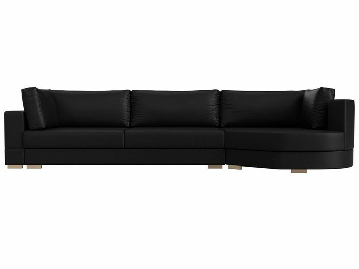 Угловой диван-кровать Лига 026 черного цвета (экокожа) правый угол - купить Угловые диваны по цене 85999.0