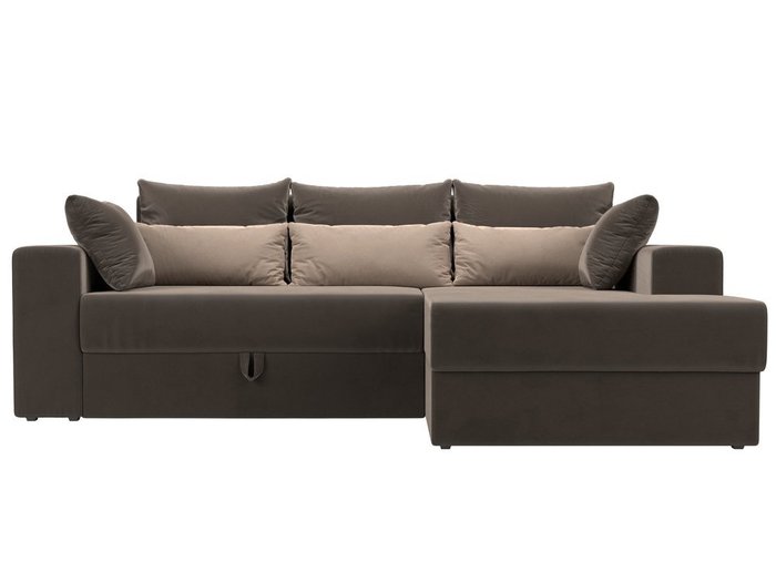 Угловой диван-кровать Мэдисон коричнево-бежевого цвета - купить Угловые диваны по цене 41990.0
